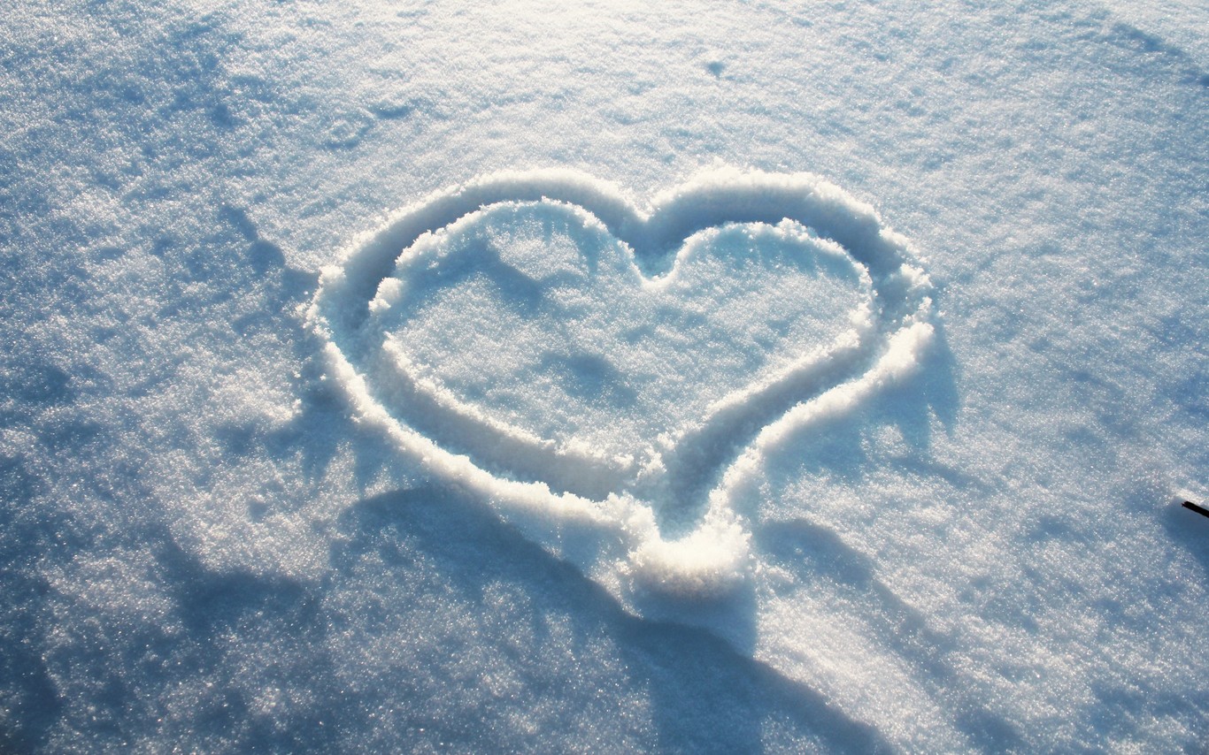 Heart On Snow Wallpaper For Desktop Back To Main