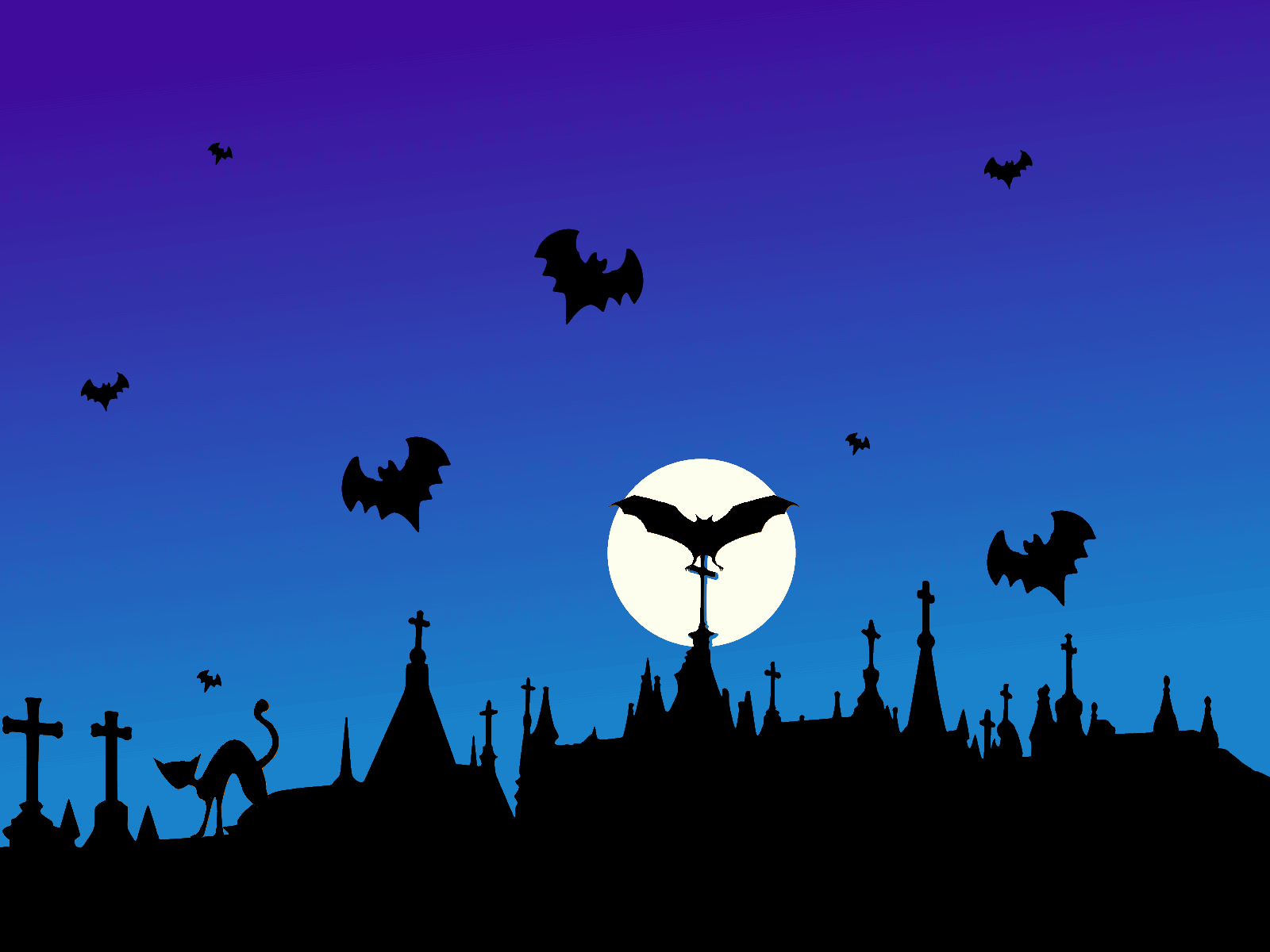 Halloween Graveyard Desktop Wallpaper