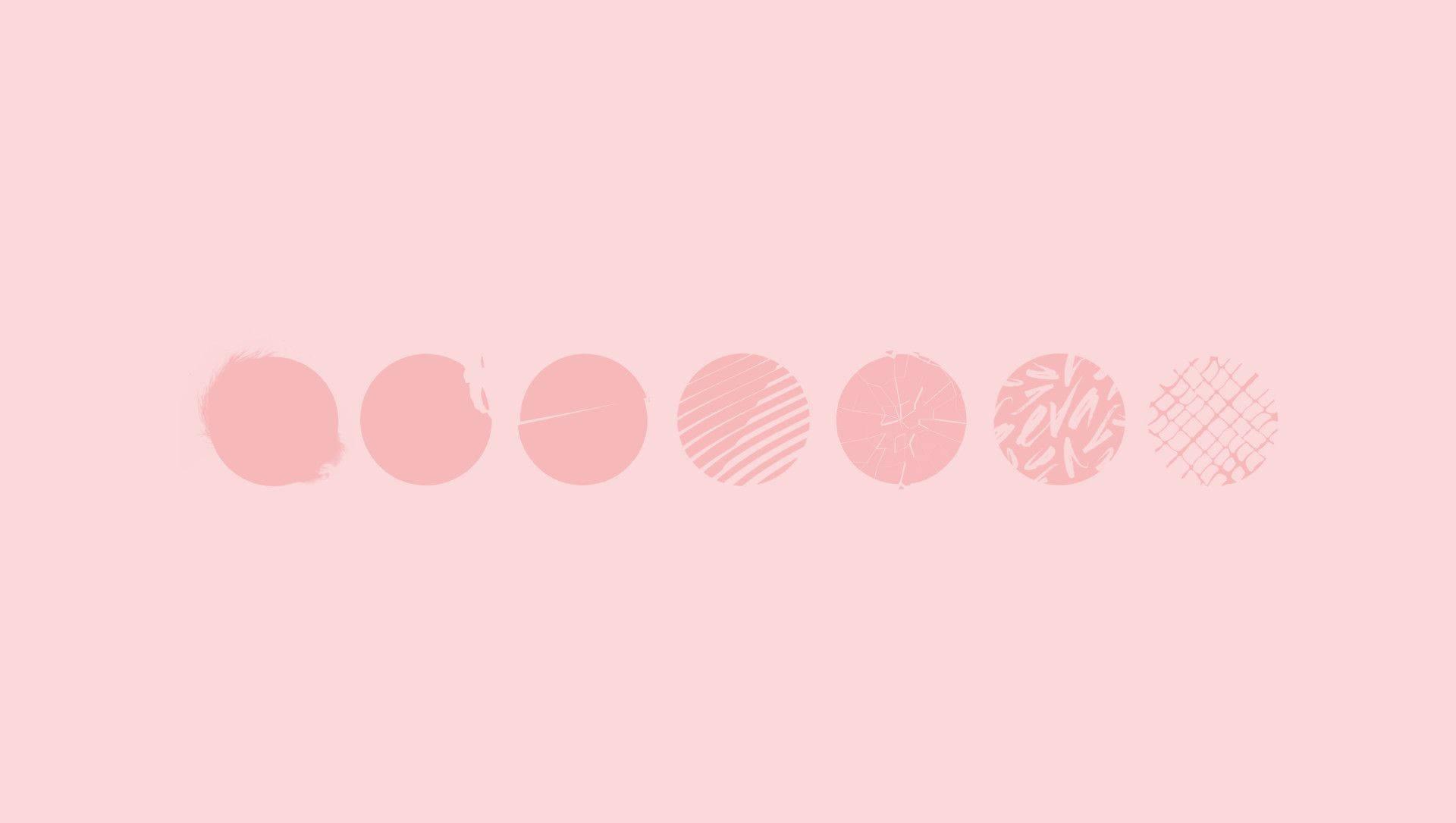 Pink Circles Pastel Aesthetic Laptop Wallpaper