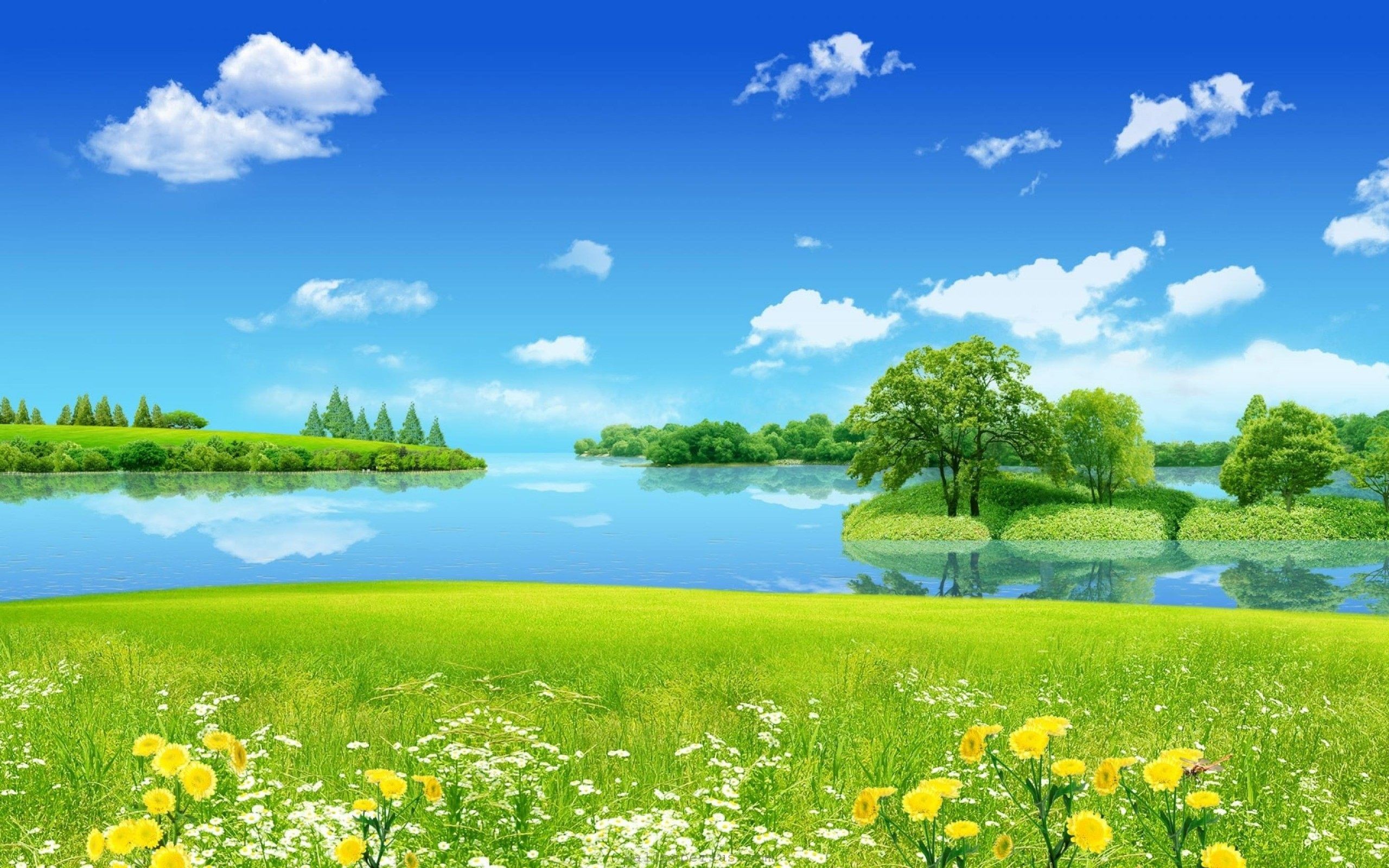 Beautiful Green Nature Landscape Wallpaper Desktop
