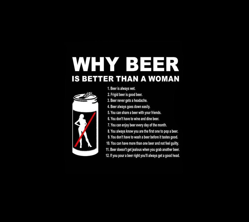 Beer Black Can Cool Funny Humor Widescreen Woman Wallpaper