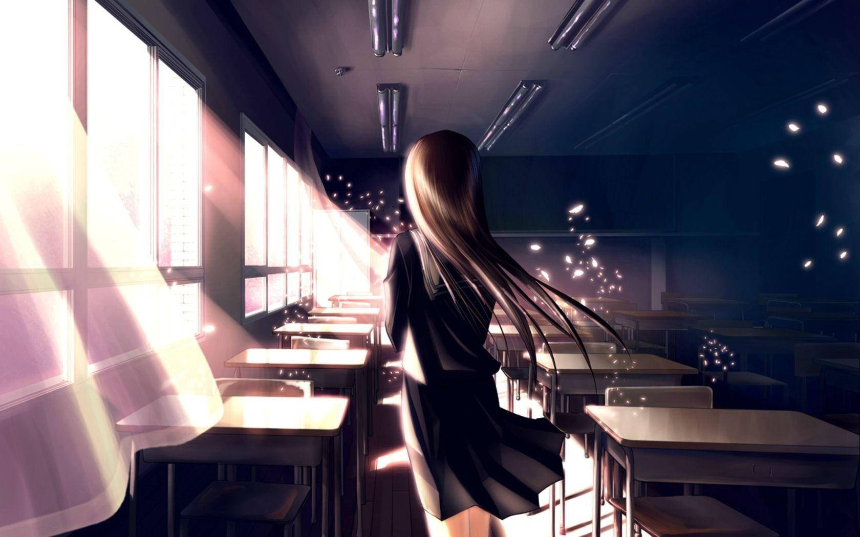 Anime School Scenery Wallpaper