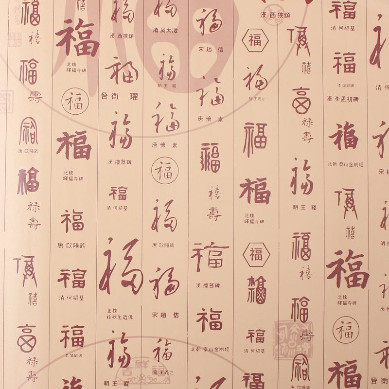 Vintage chinese style calligraphy and painting wallpaper froude