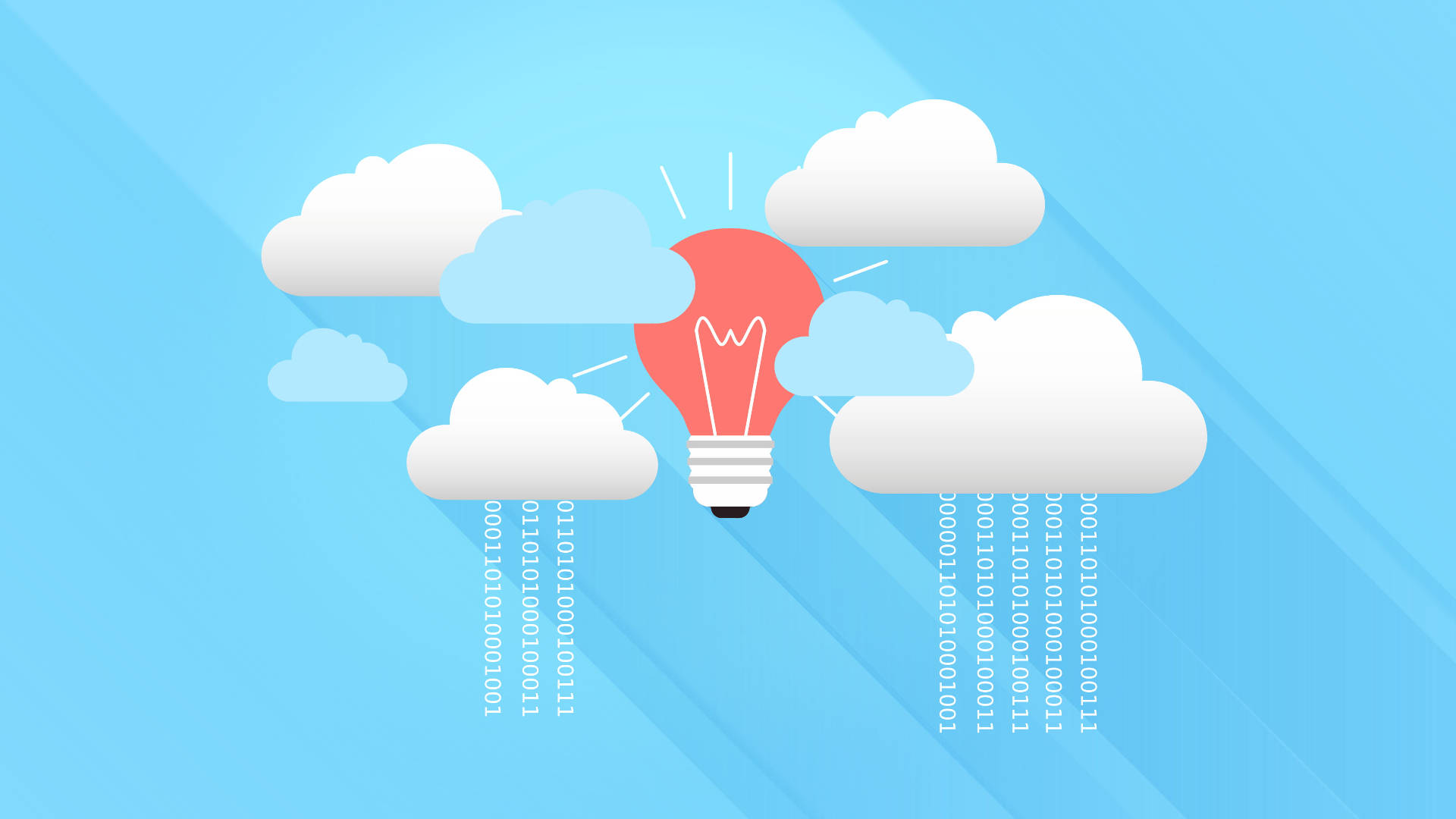 Orange Lightbulb Blue Sky Poster Design Wallpaper