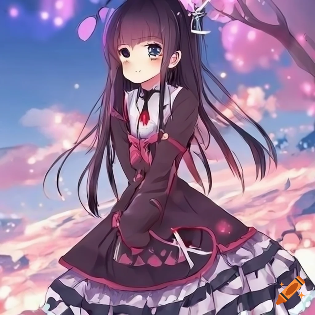Phone Wallpaper Featuring A Cute Anime Girl