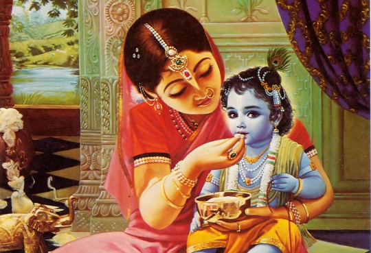 Natkhat Gopal Krishna With Yashoda Maa Janmashtami Pic HD Wallpaper