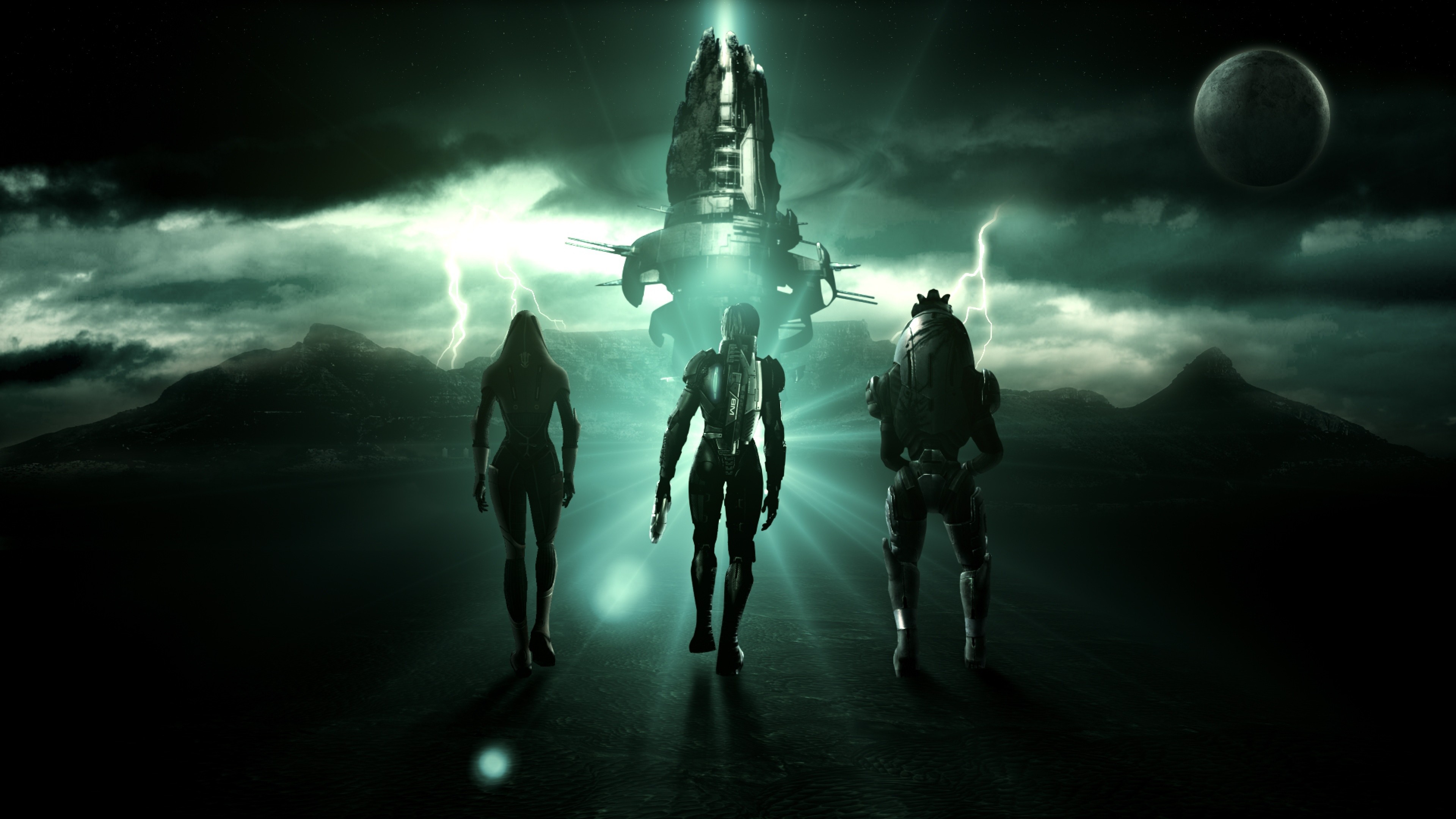 Mass Effect Tali Zorah Characters Spaceship Sky Clouds Zipp Pla