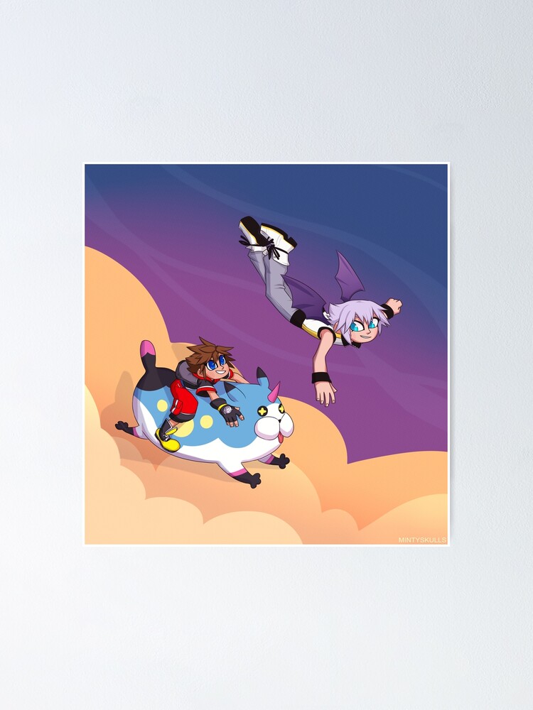 Sora Riku Spirits Background Poster By Mintyskulls