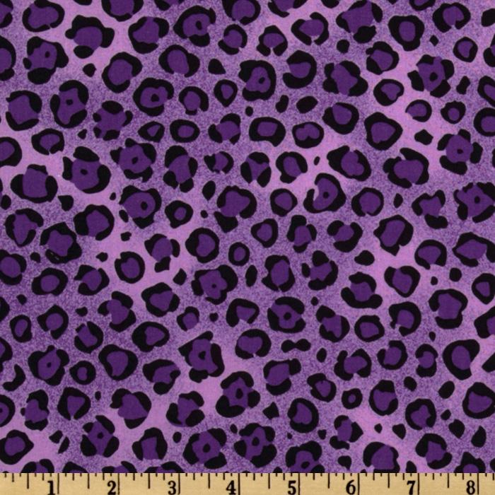 Animal Print Leopard Purple Black Discount Designer Fabric