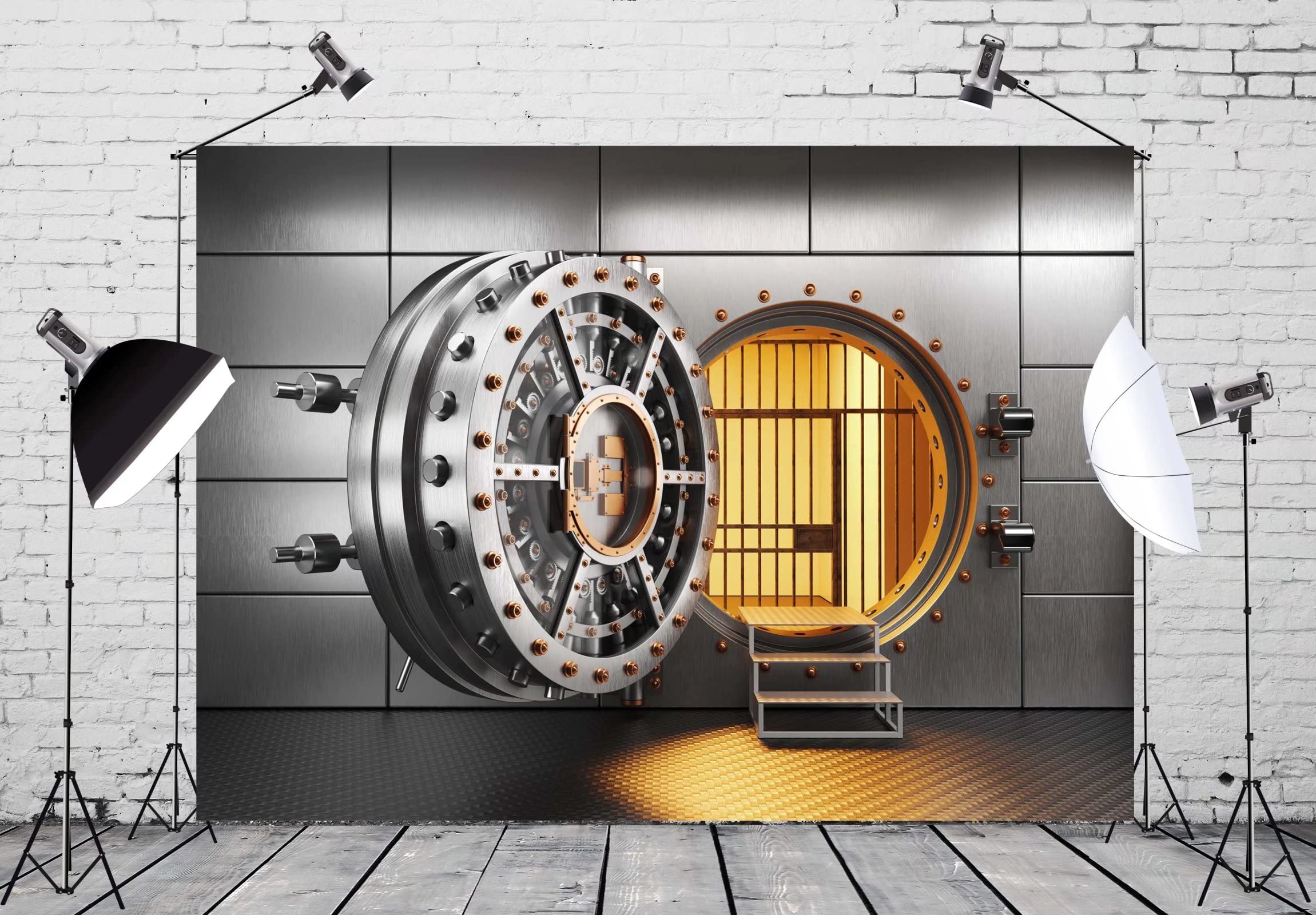 Buy Corfoto Bank Vault Backdrop Gold Door In Storage Wallpaper