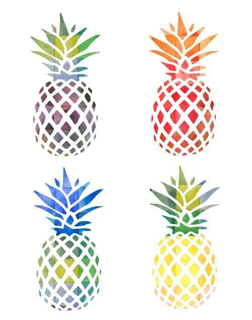 Watercolor Pineapple Printable Instant By Havealaugh