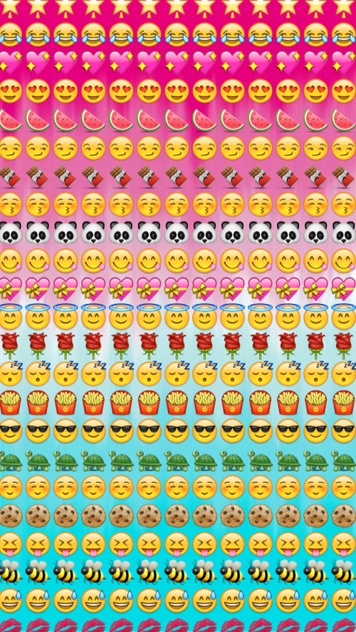 Group of Emoji faces food animals hearts colors cool We Heart It
