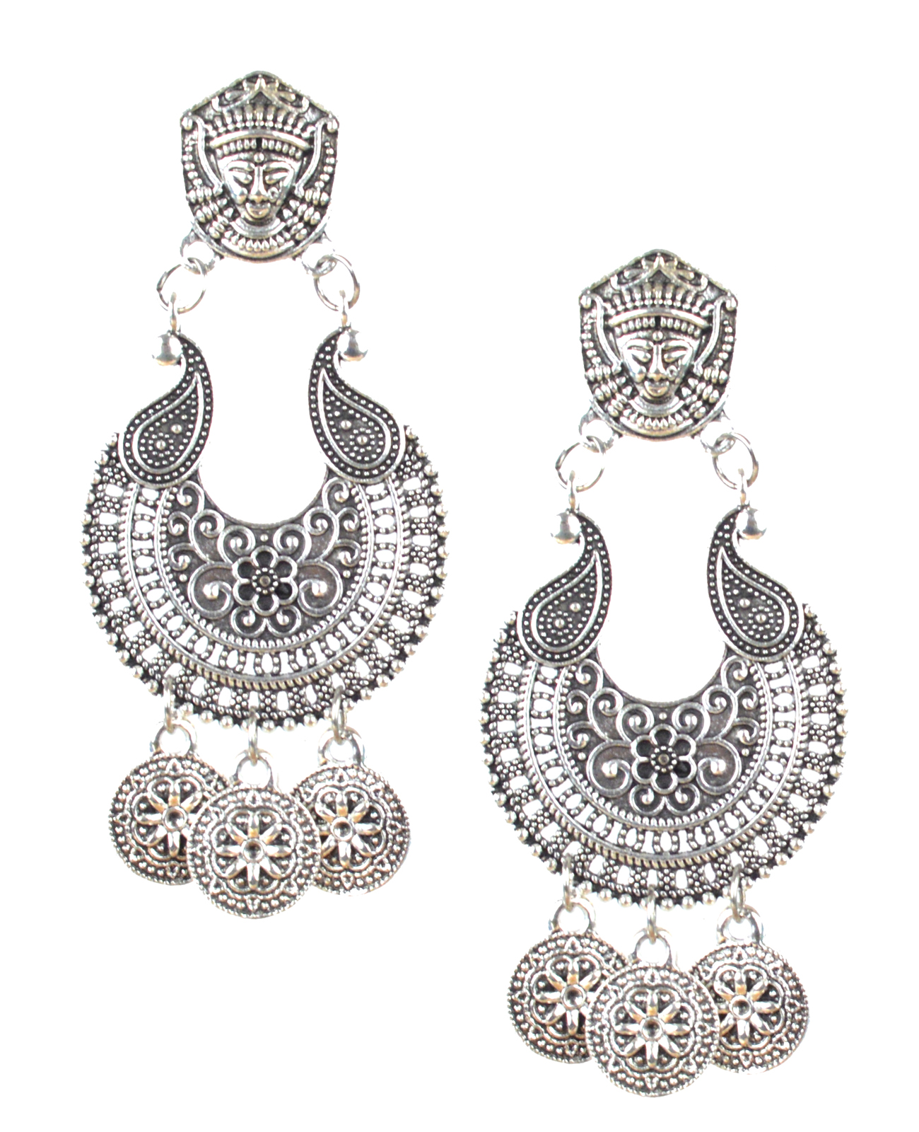Womens Oxidised Silver Fashion Earrings Design Nisuj