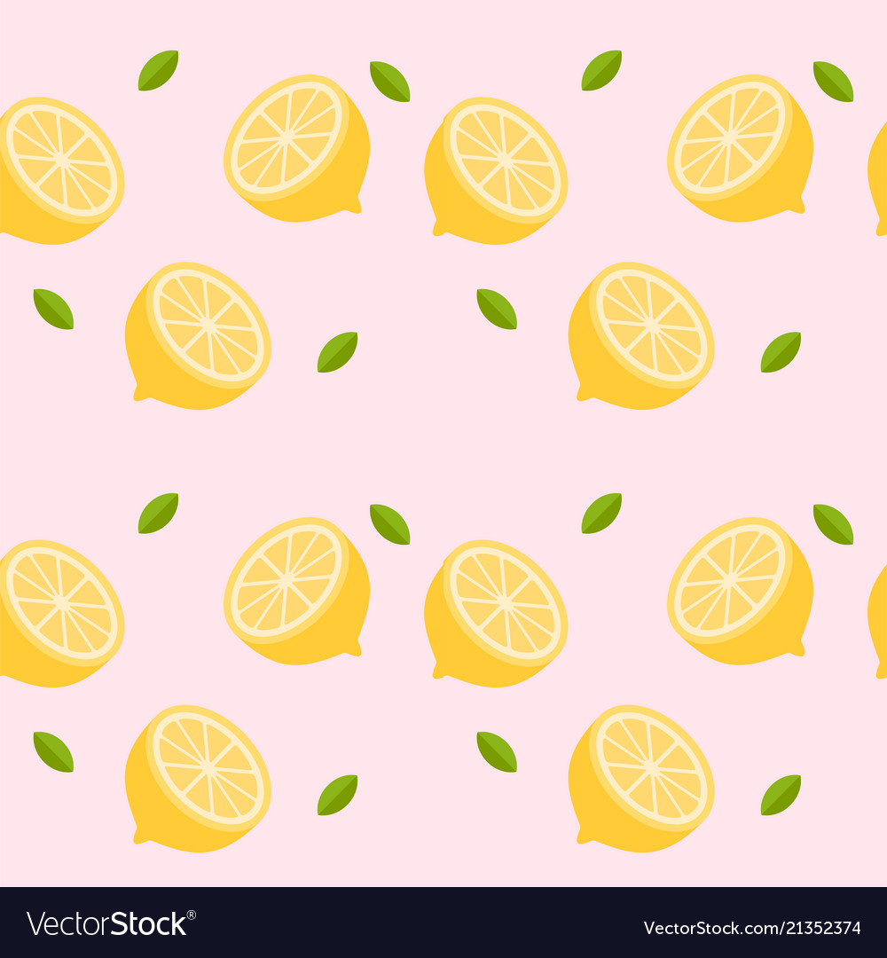 Cut Lemon Pink Pattern Background Image Royalty Vector