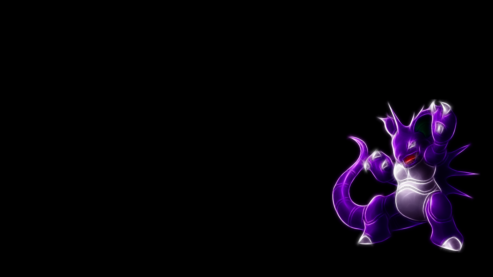 Nidoking Anime Purple Black Background HD Wallpaper