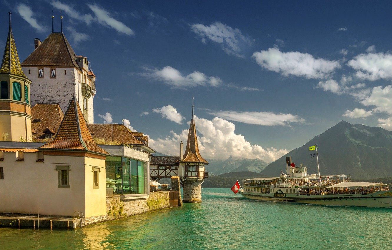 Wallpaper Mountains Lake Castle Switzerland The Canton Of Bern