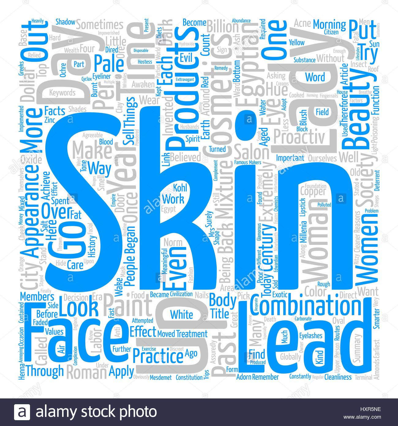 Skin Products Through The Centuries Text Background Wordcloud