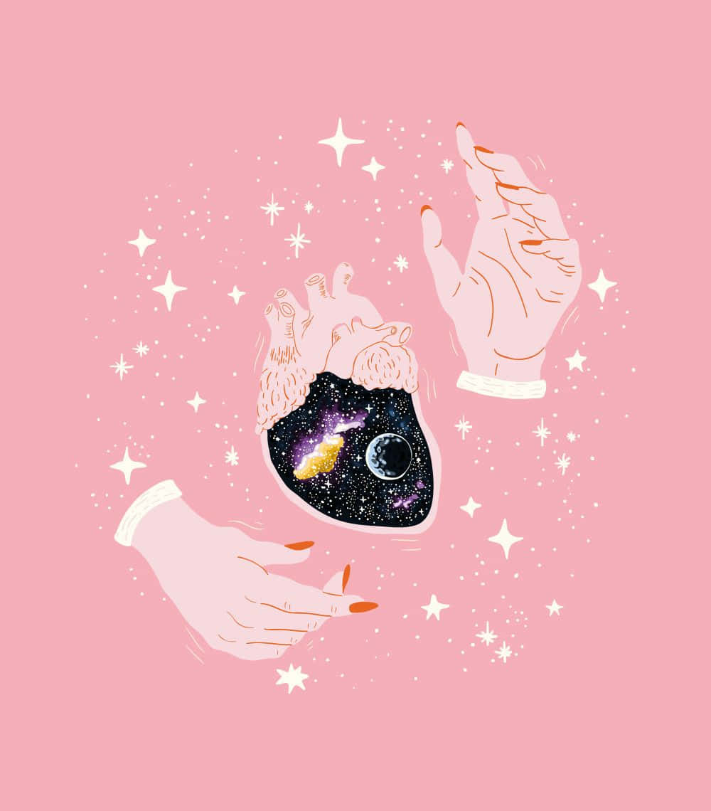A Mysterious Pastel Witch Amidst Bewitching Twilight Wallpaper