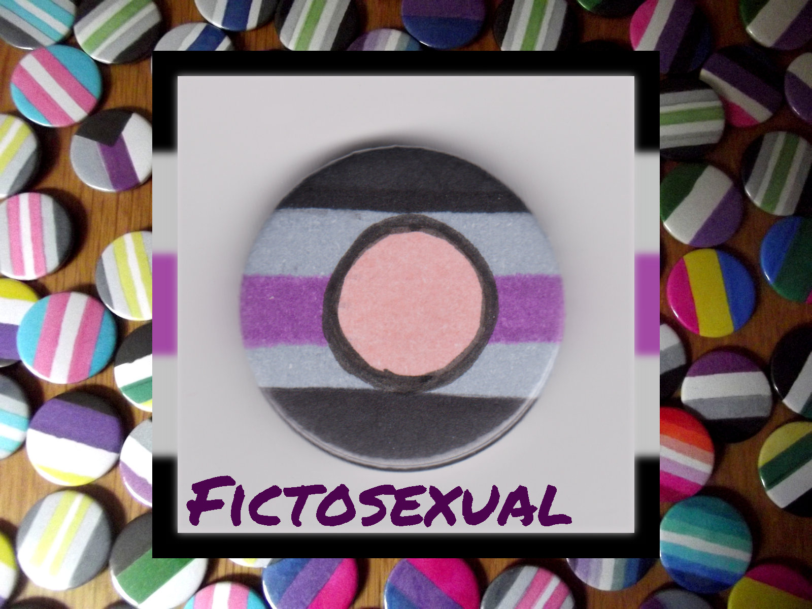 Fictosexual Pride Button Badge