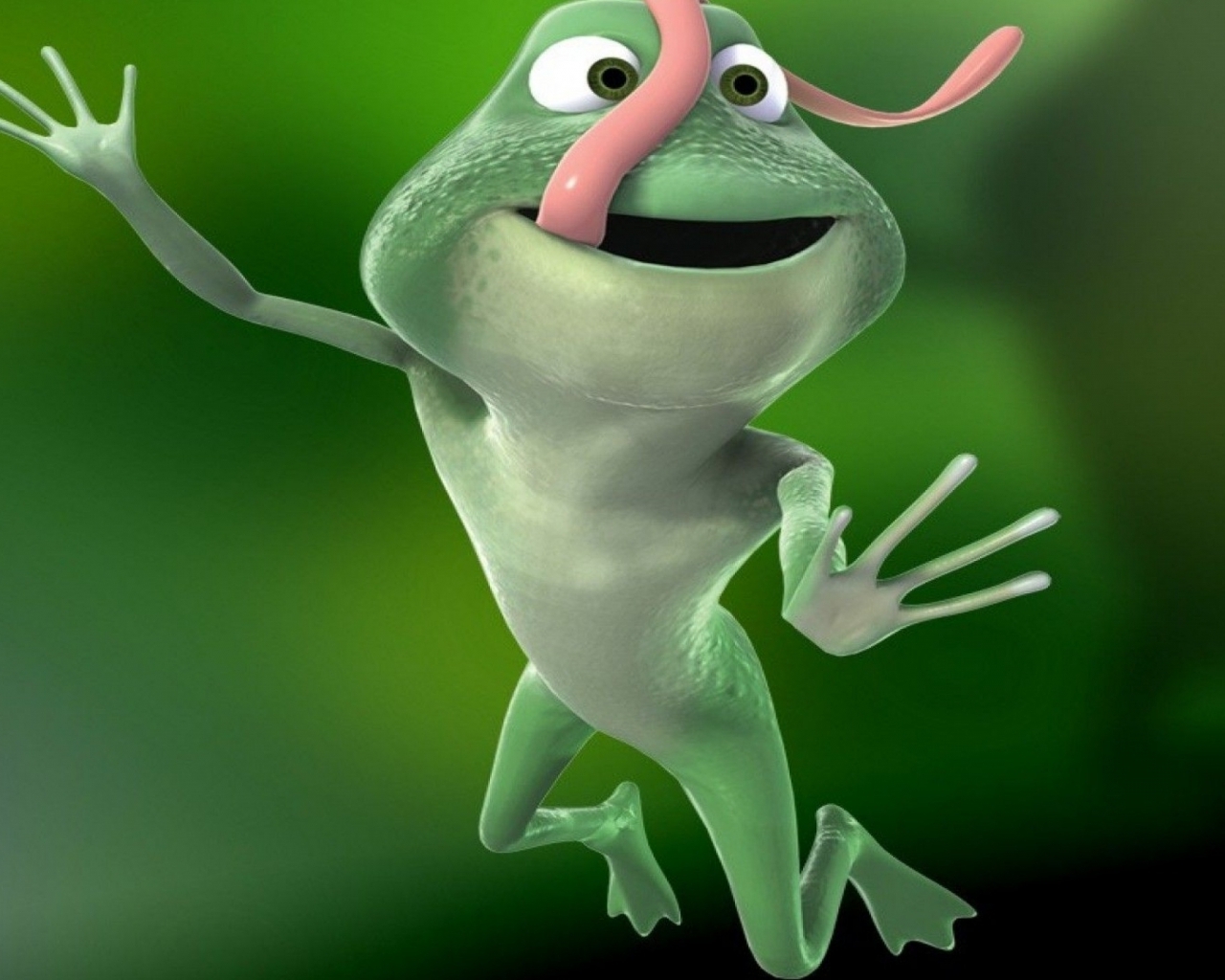 Download 3D funny frog jumping wallpaper in Cartoon   Anime wallpapers