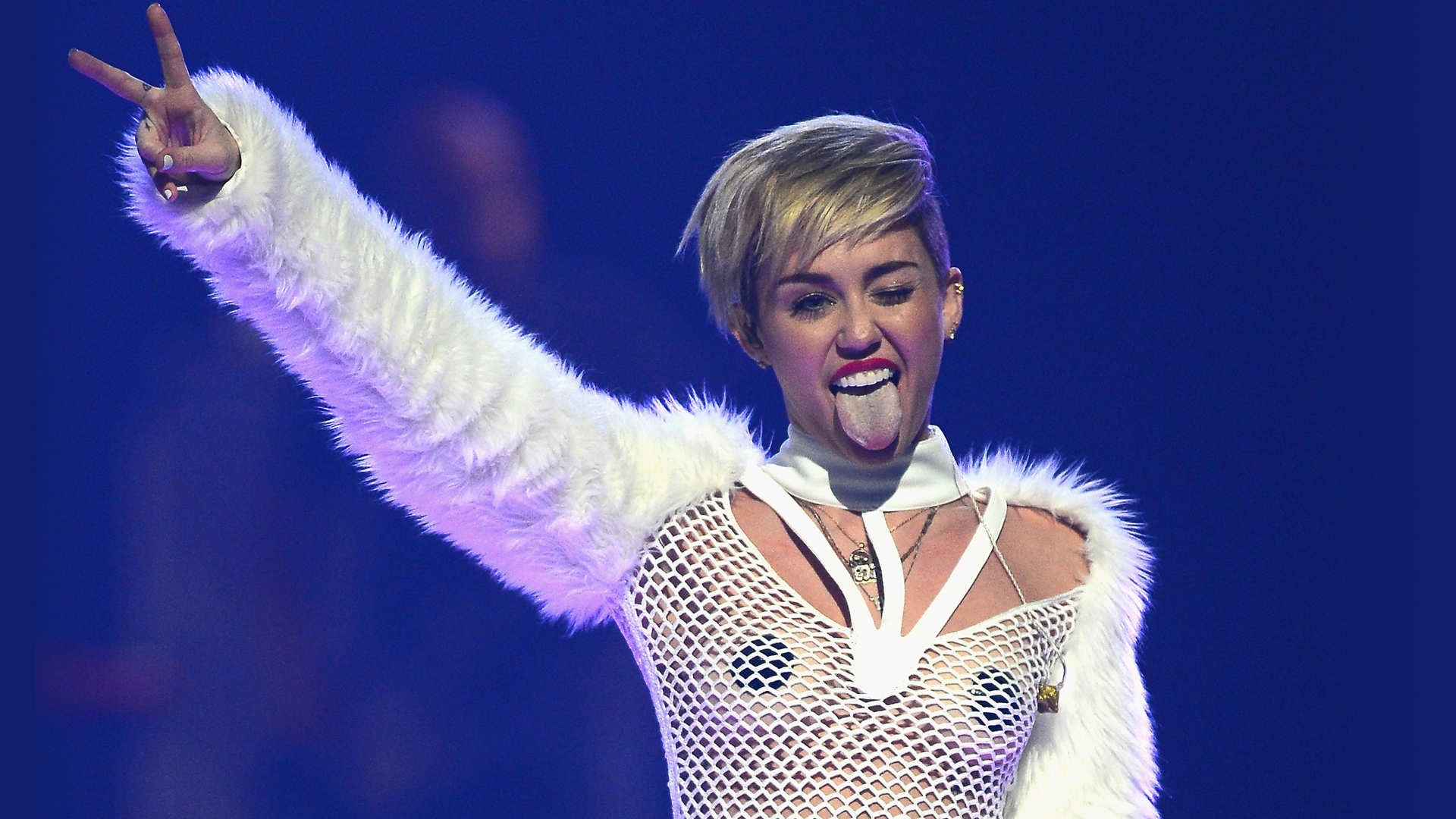 Miley Cyrus Shocks In Sheer Dress Pasties At Iheartradio Music