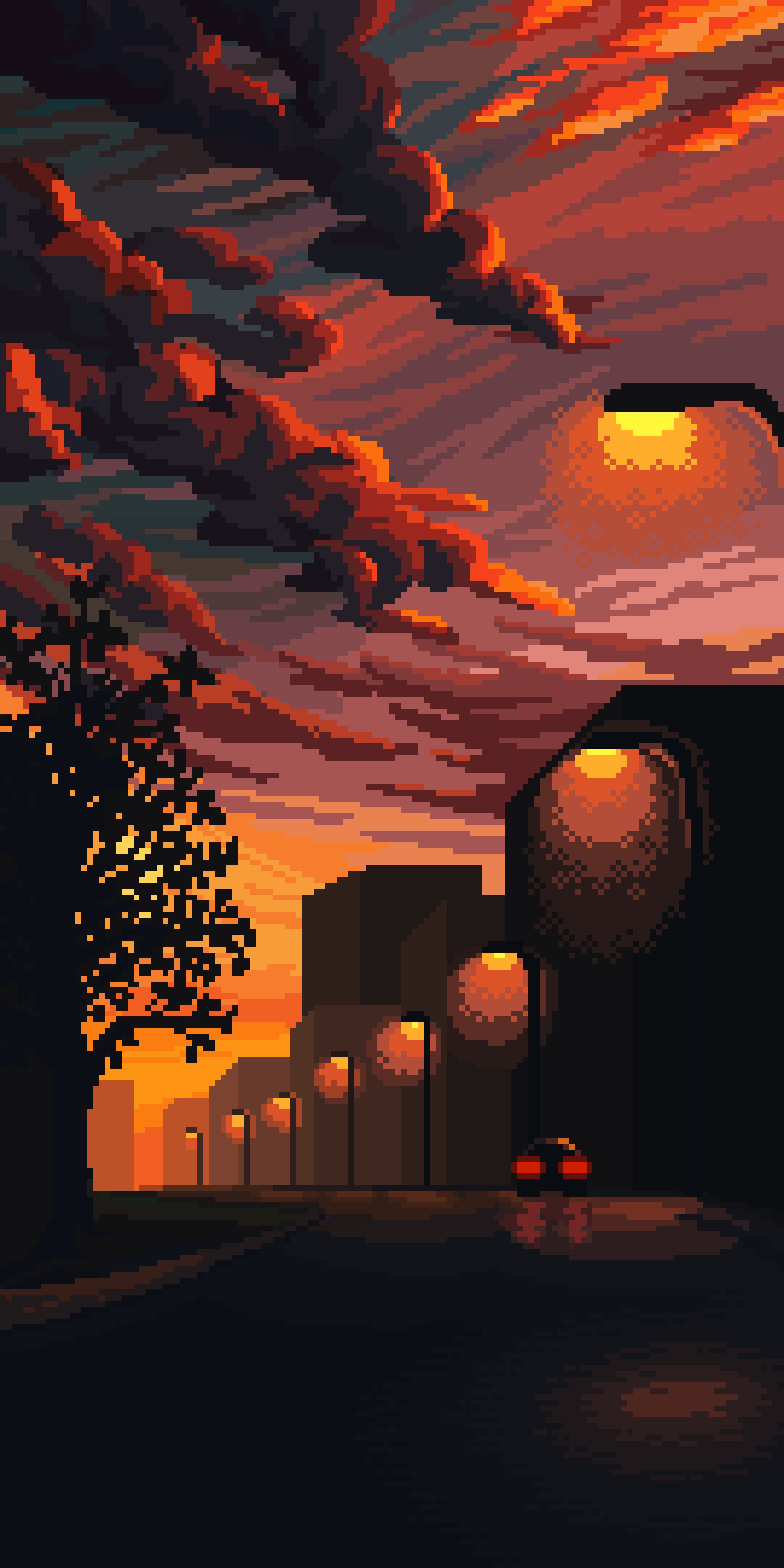 Sunset Pixel Art By Moertel Pixels R