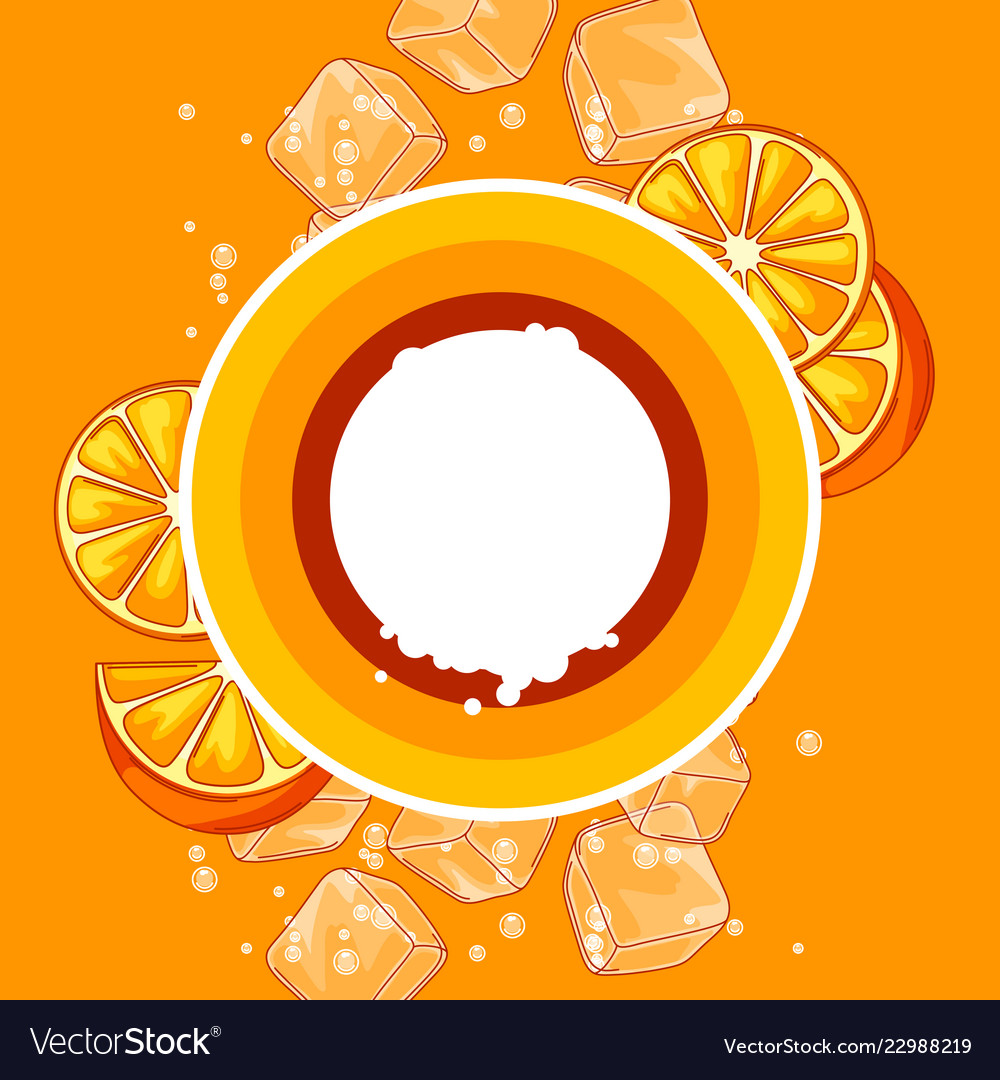 Background With Oranges Ice Cubes And Soda Vector Image