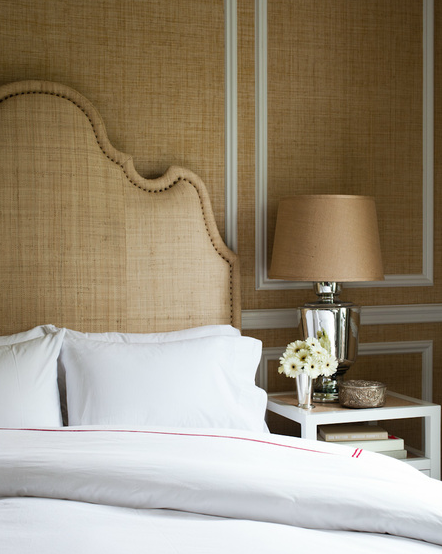 Burlap Headboard Transitional Bedroom Thom Filicia