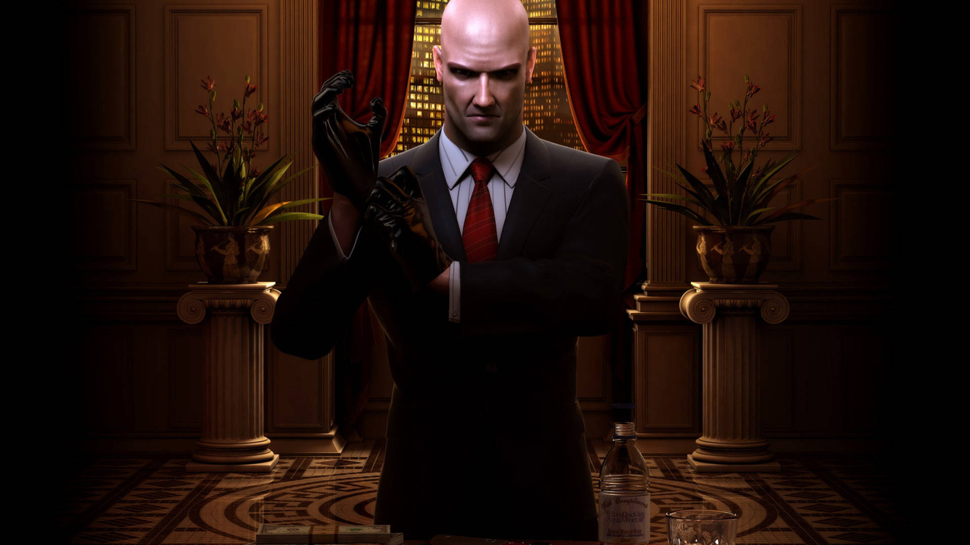 Hitman Full 4k Agent Adjusting Gloves Wallpaper