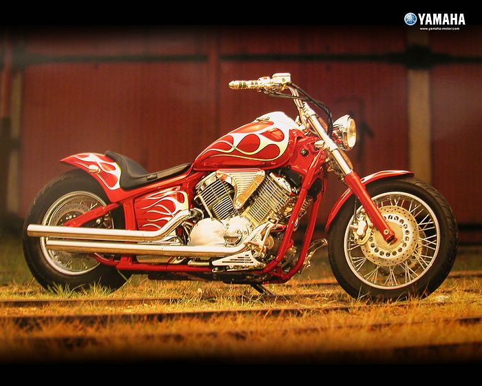Wallpaper Artistic Yamaha Classic Motorcycle