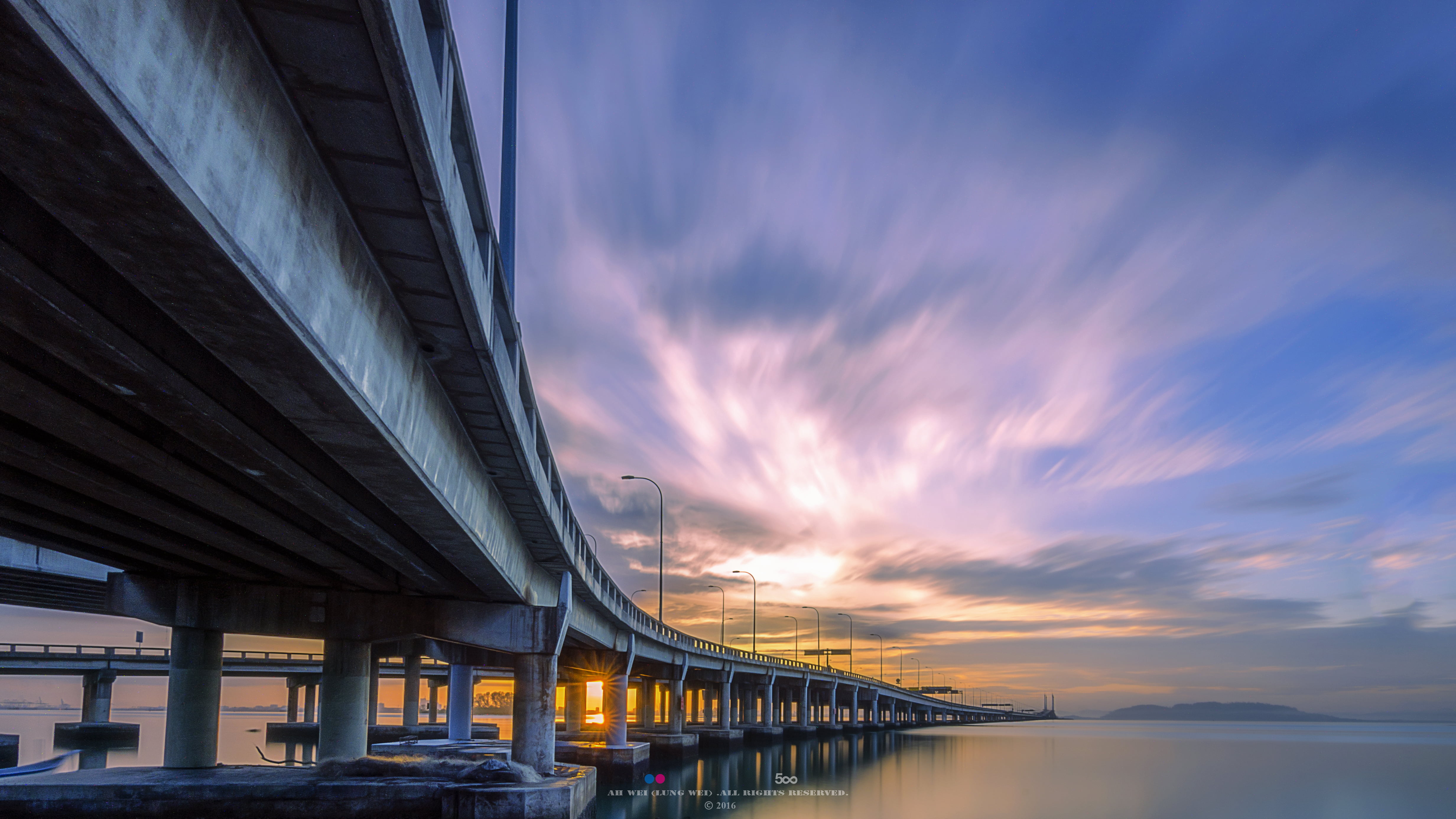 Photograph Of Gray Wooden Bridge Under Blue Sky Penang HD