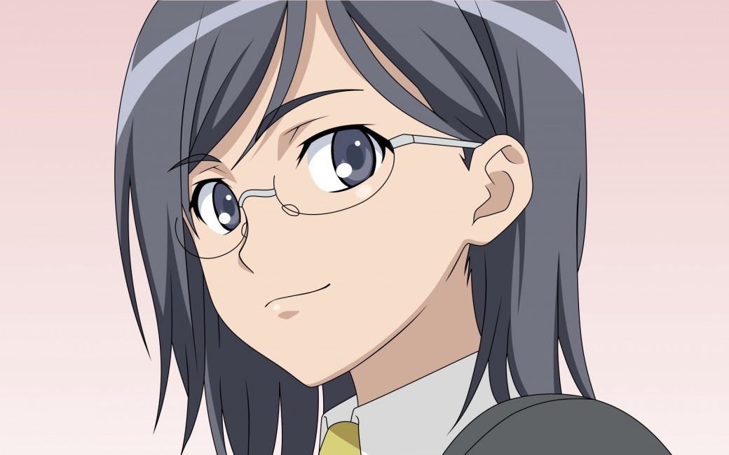 Anime Girl Brute Glasses Grin Form Of Stock Photos