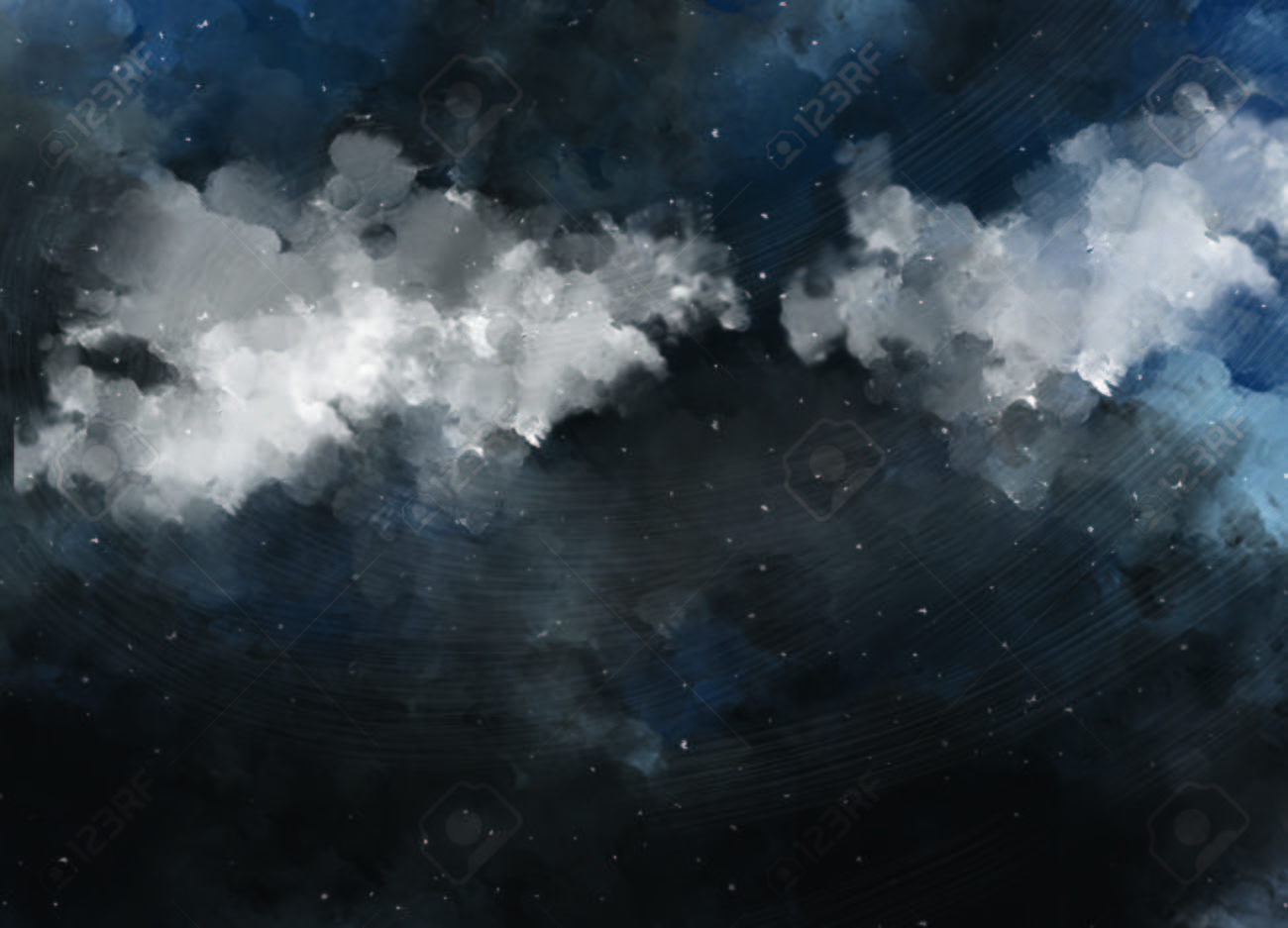 Illustration Drawing Of Dark Night Sky Graphic Painting Starry