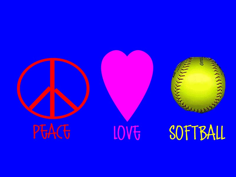 Cool Softball Background Peace Love By