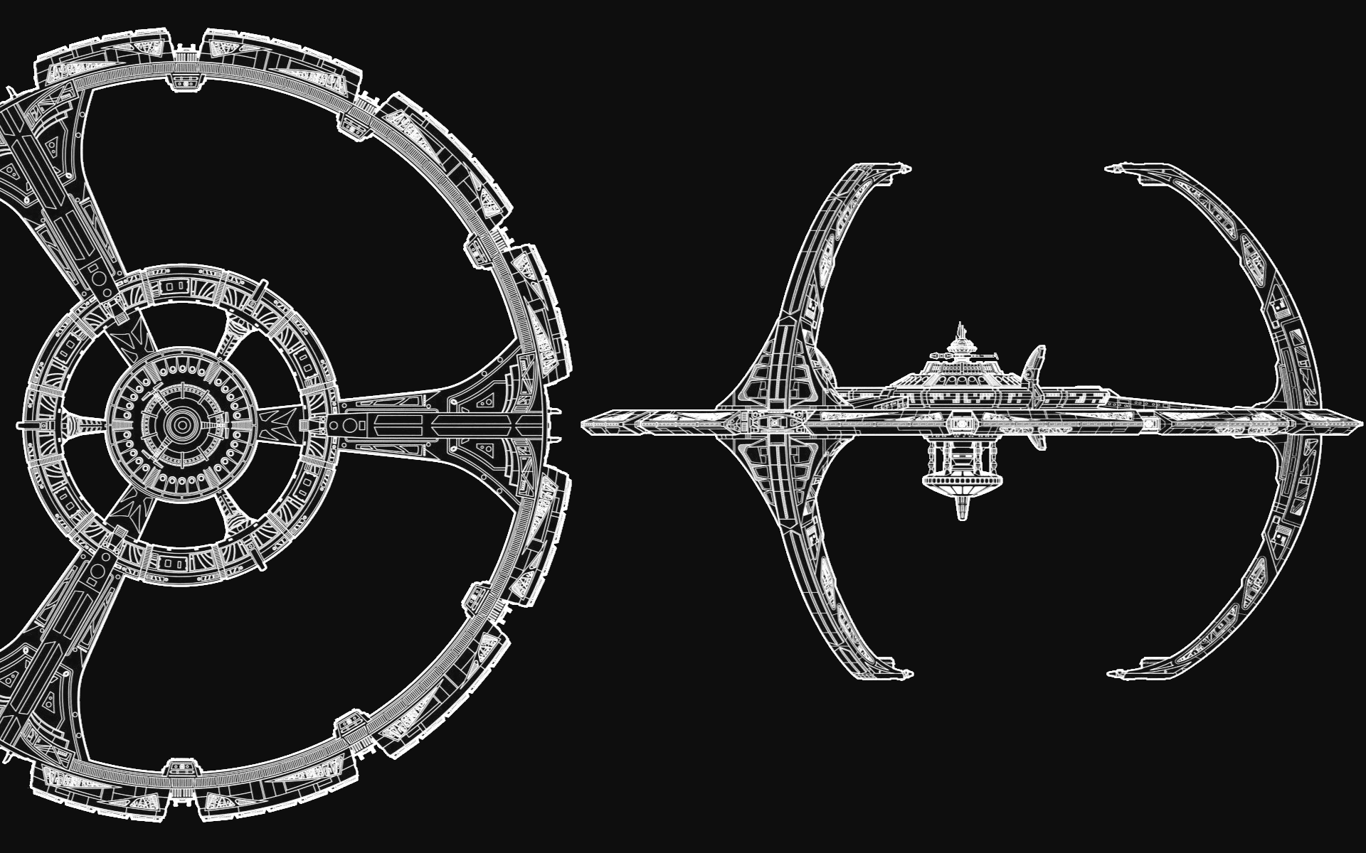 Deep Space Nine Station, một trạm không gian được xem là kinh điển trong thế giới phim khoa học viễn tưởng. Với bức ảnh này, bạn sẽ được tận mắt chiêm ngưỡng cảnh tượng ấn tượng của trạm đóng vai trò quan trọng trong cuộc phiêu lưu thám hiểm không gian. 