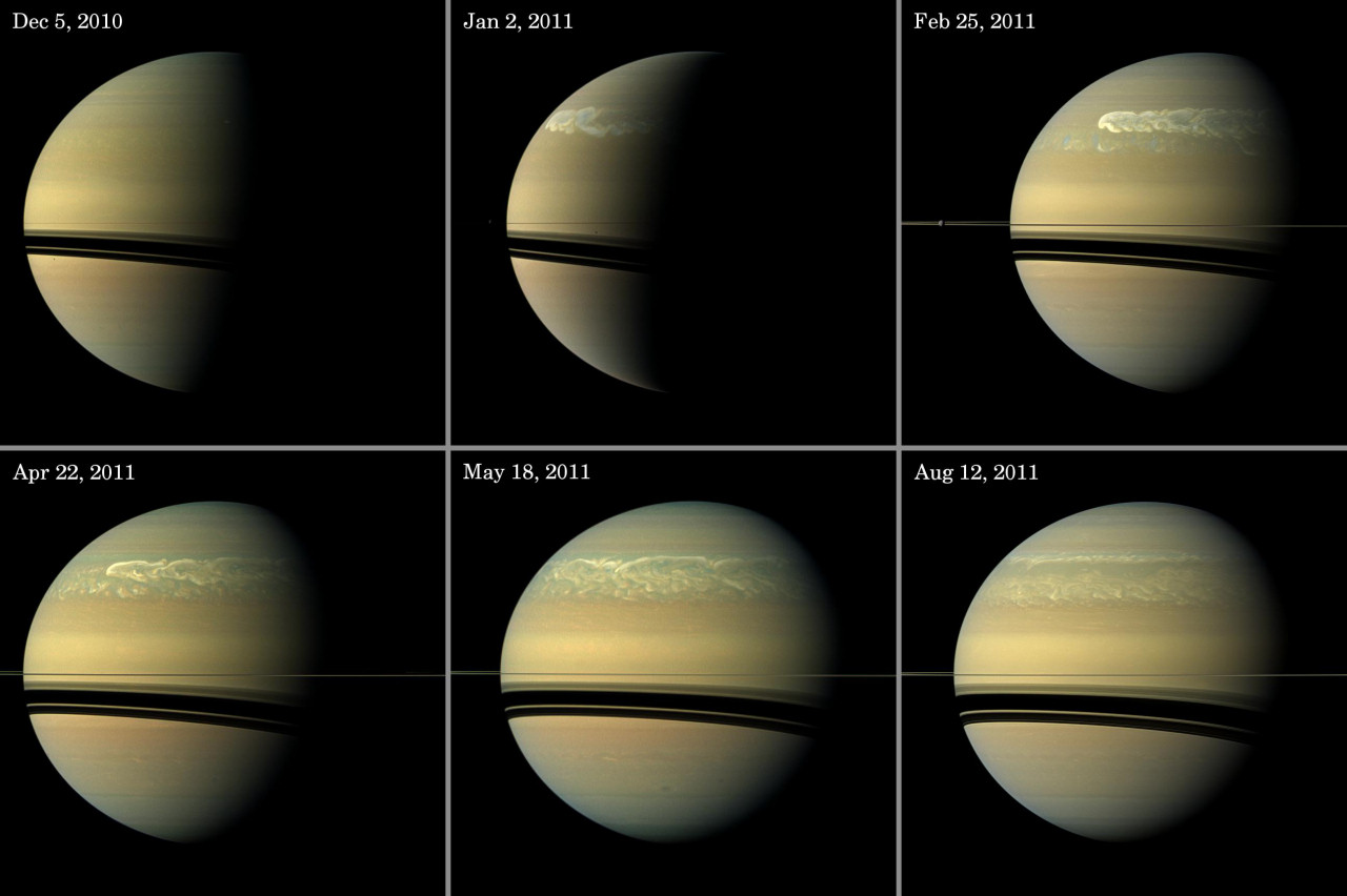 Esa Science Technology Saturn S Great Springtime Storm In Visible
