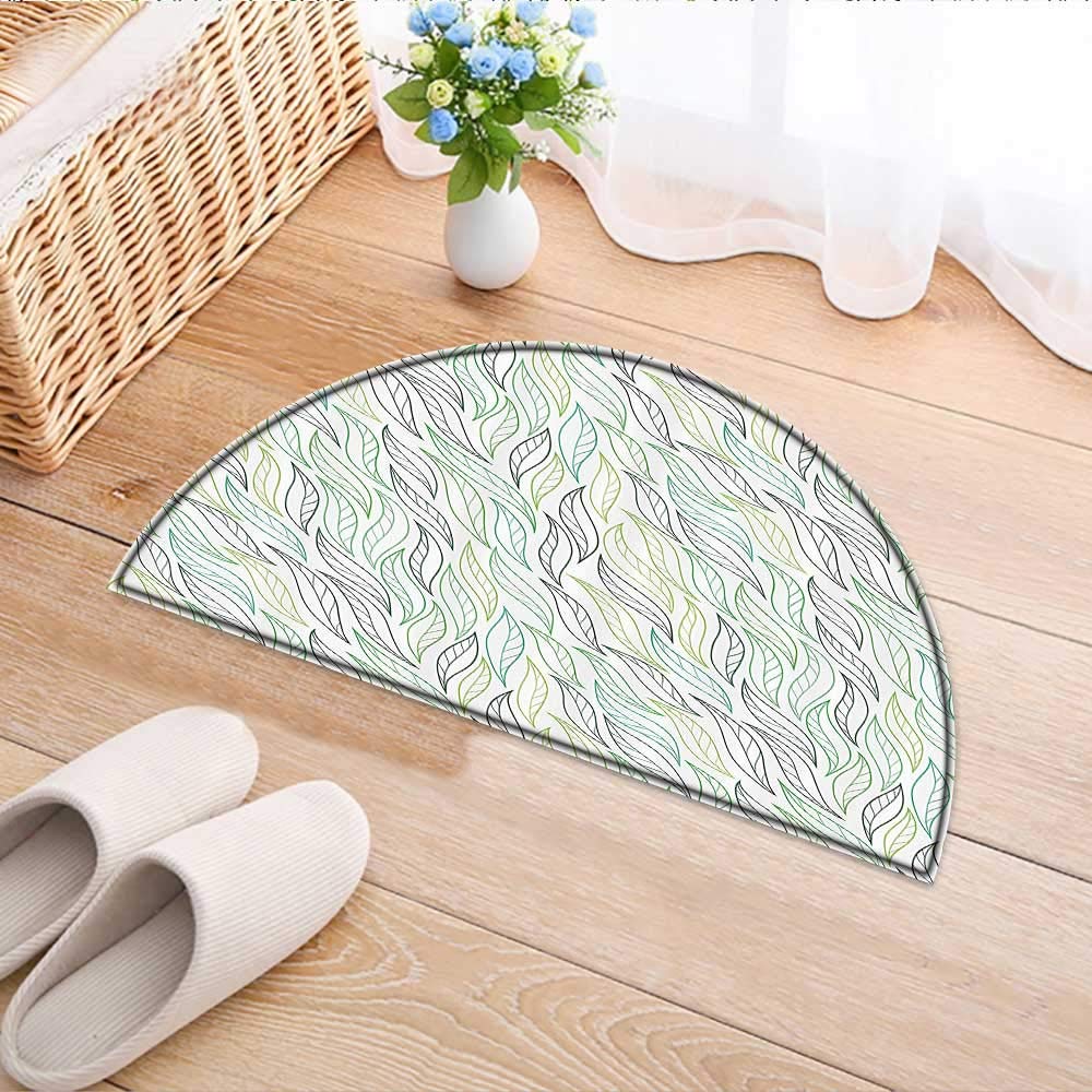 Amazon Semicircle Area Rug Carpet Ell Leaves White Background