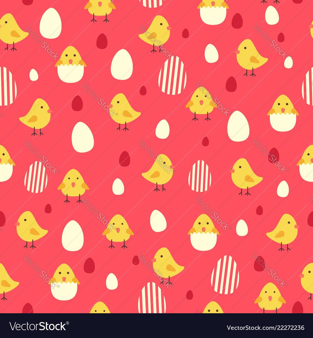 Chicken And Eggs Wallpaper Seamless Pattern Vector Image