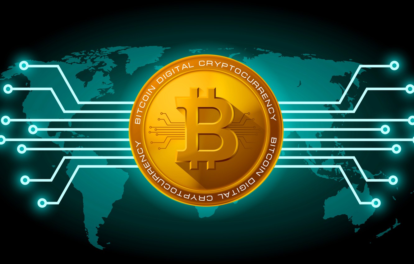 Wallpaper Green Fon Coin Bitcoin Btc Image