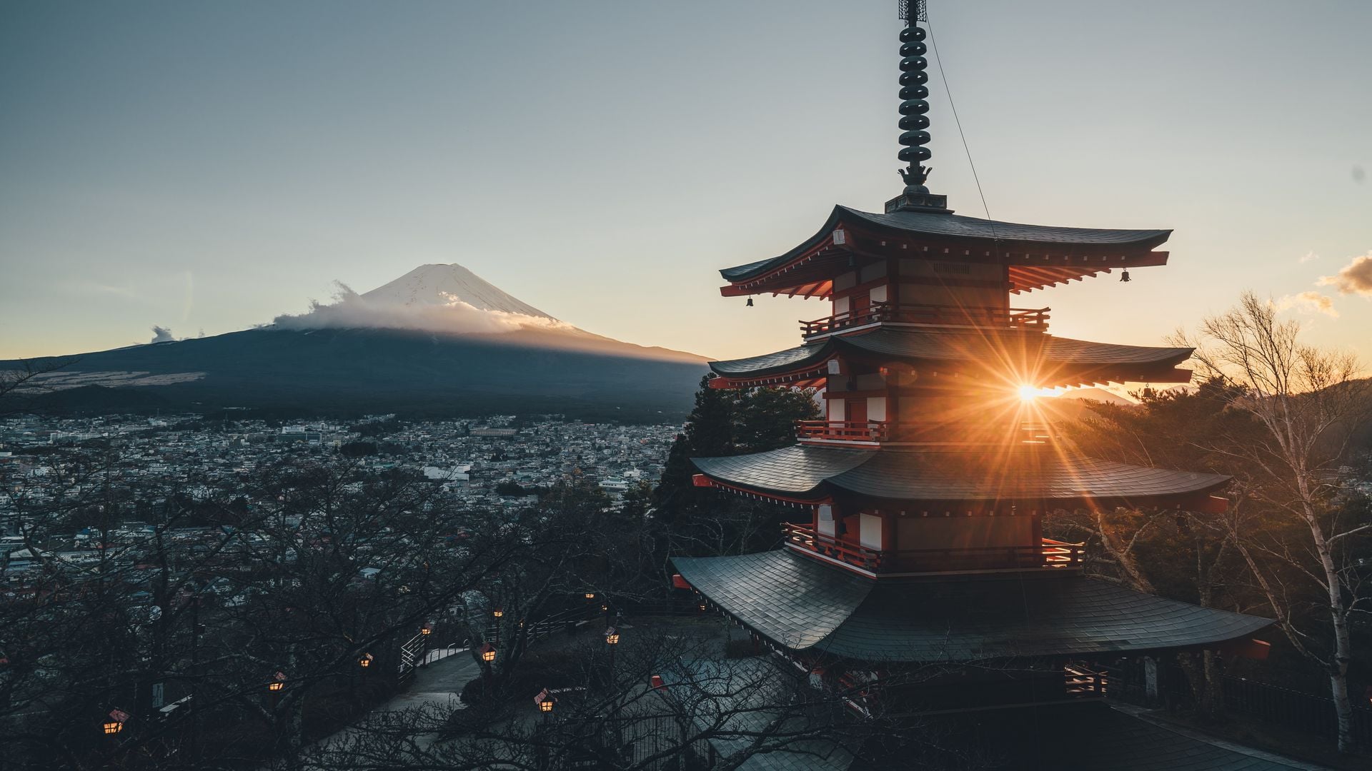 Japan Temple Mount Fuji R Wallpaper