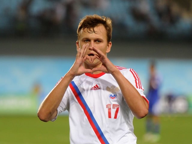 Denis Cheryshev Russian national team player on the field