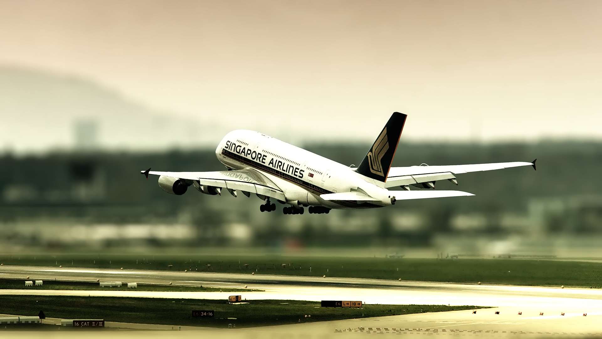 Airbus A380 Singapore Airlines Landing HD Wallpaper FullHDwpp