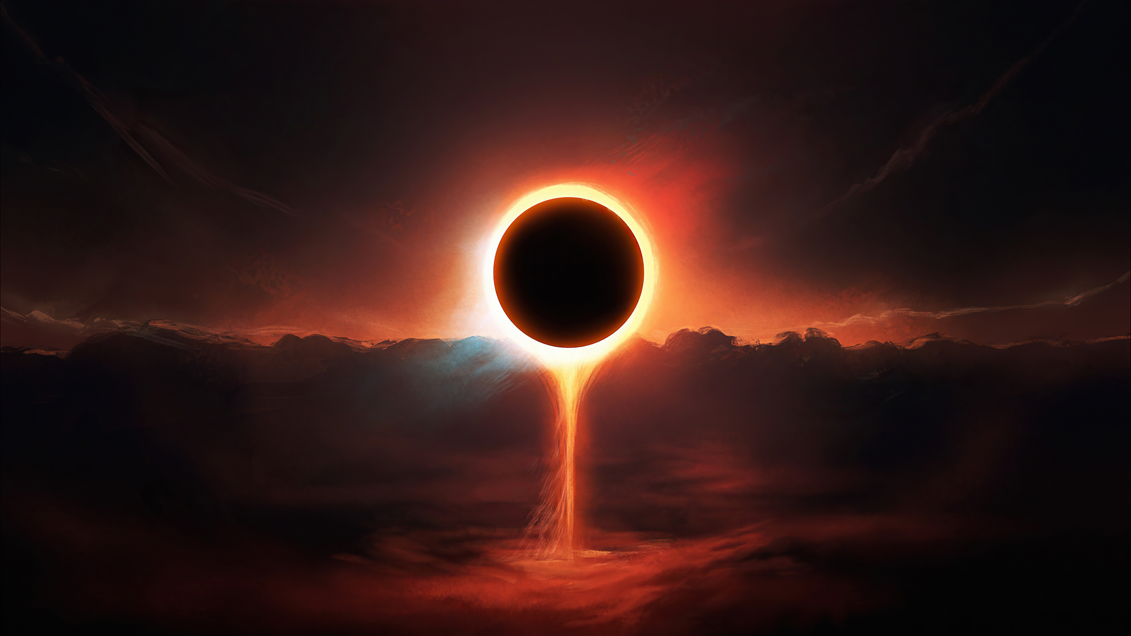 Eclipse Digital Art Scenery 4k Wallpaper