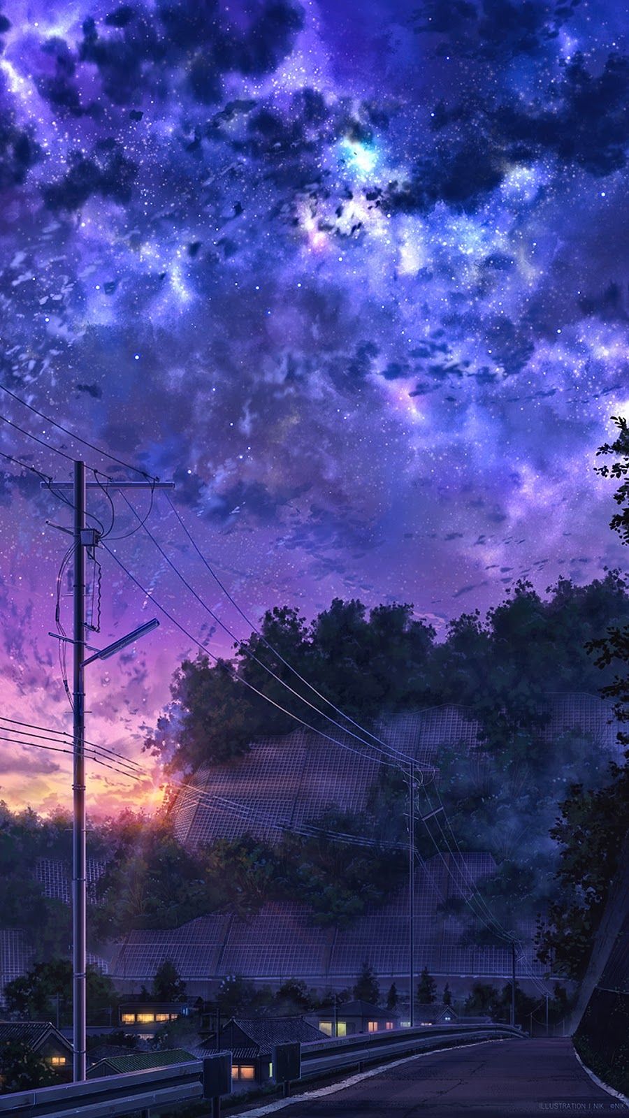 Silent Night Anime Scenery Wallpaper