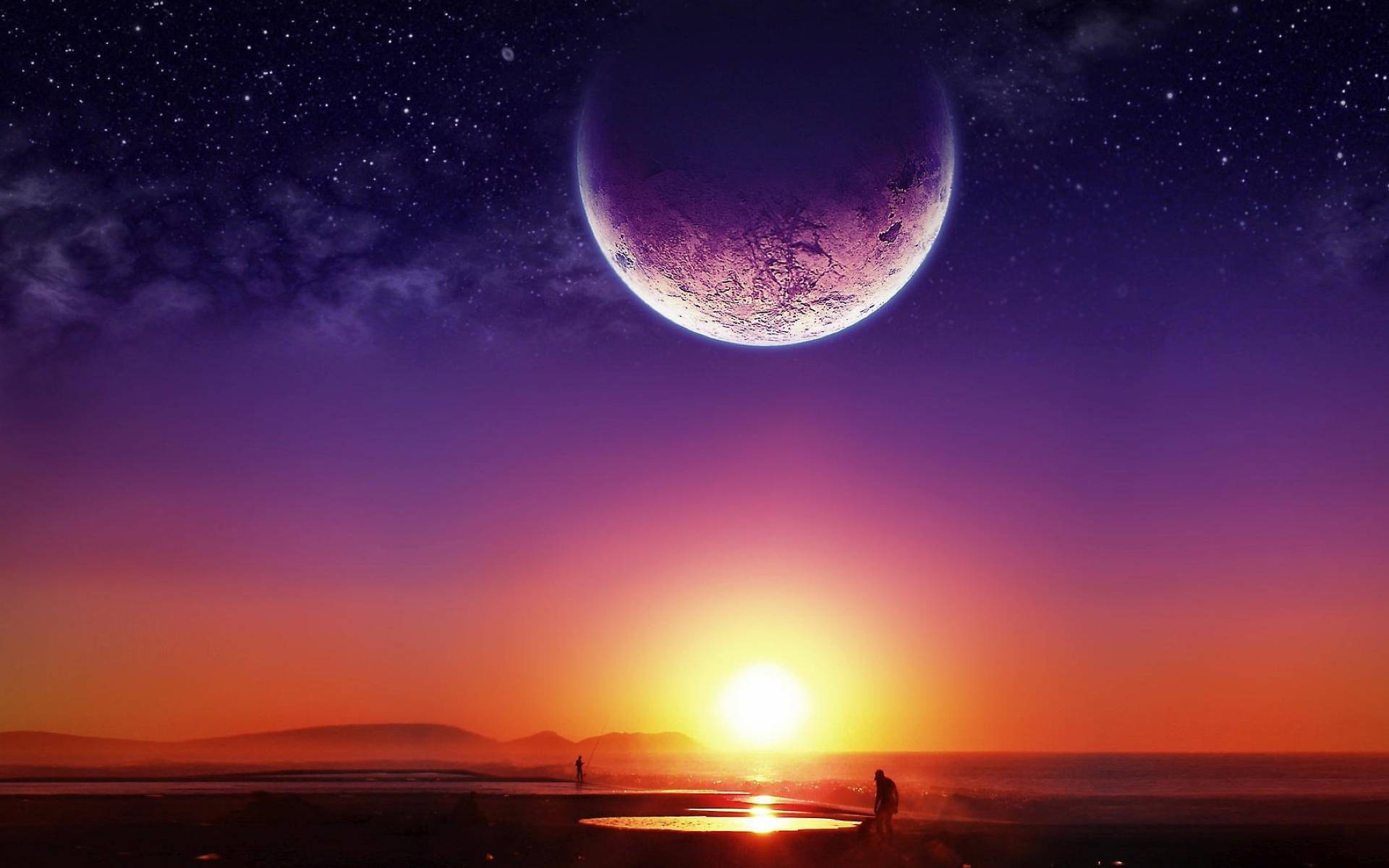Galaxy Moon Wallpaper