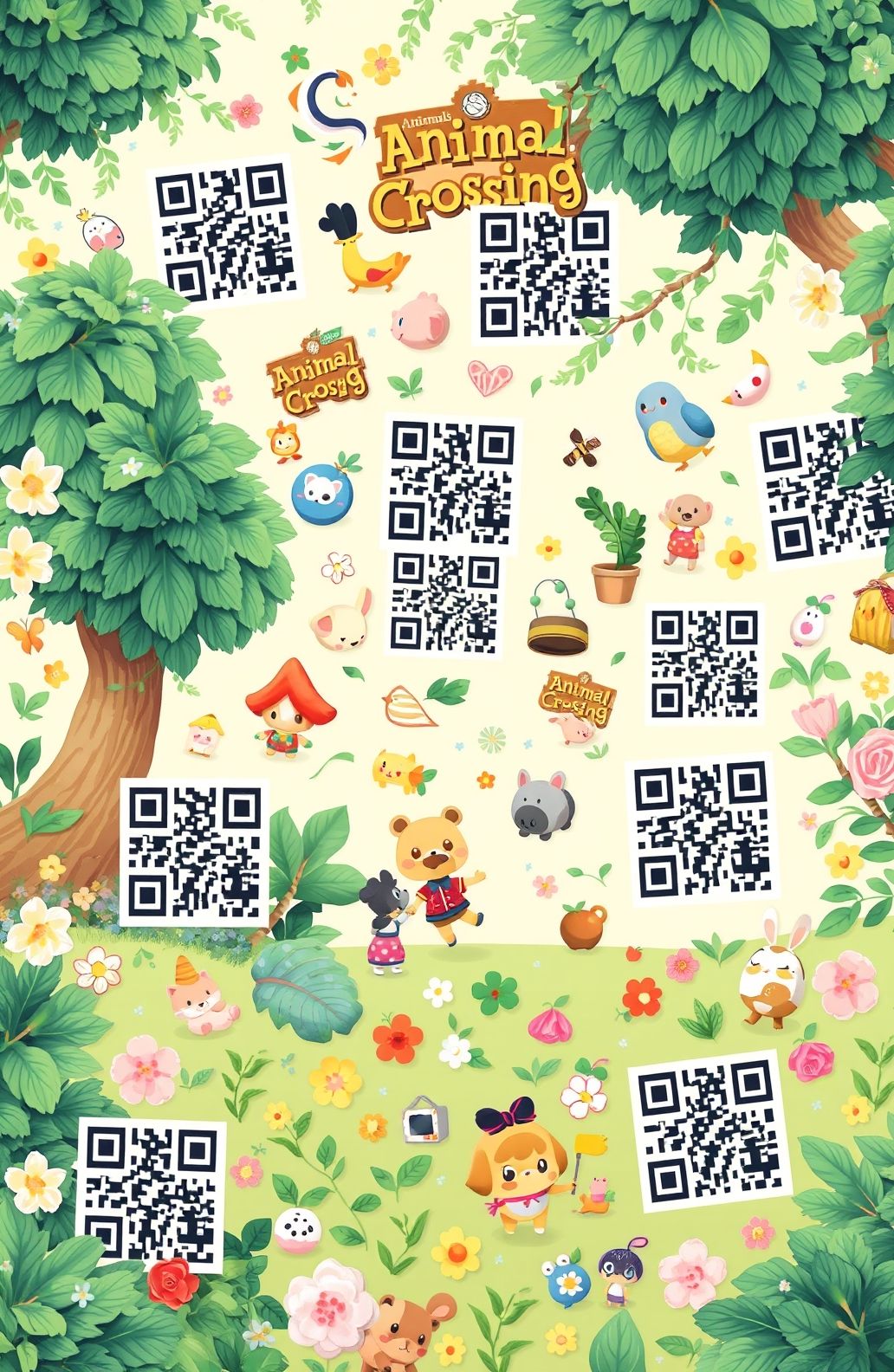 Animal Crossing Qr Codes Wallpaper