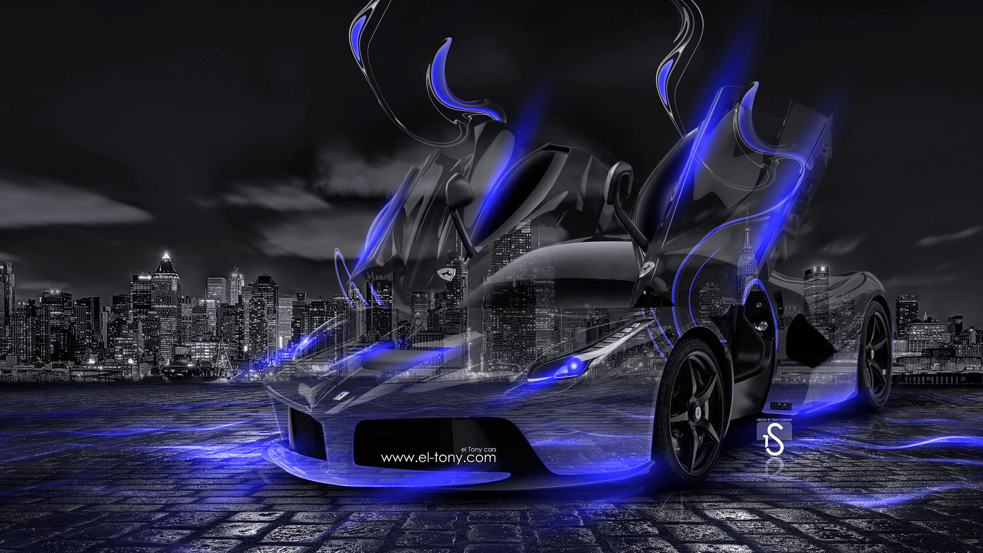 Ferrari Laferrari Fantasy Crystal City Energy Car HD Wallpaper