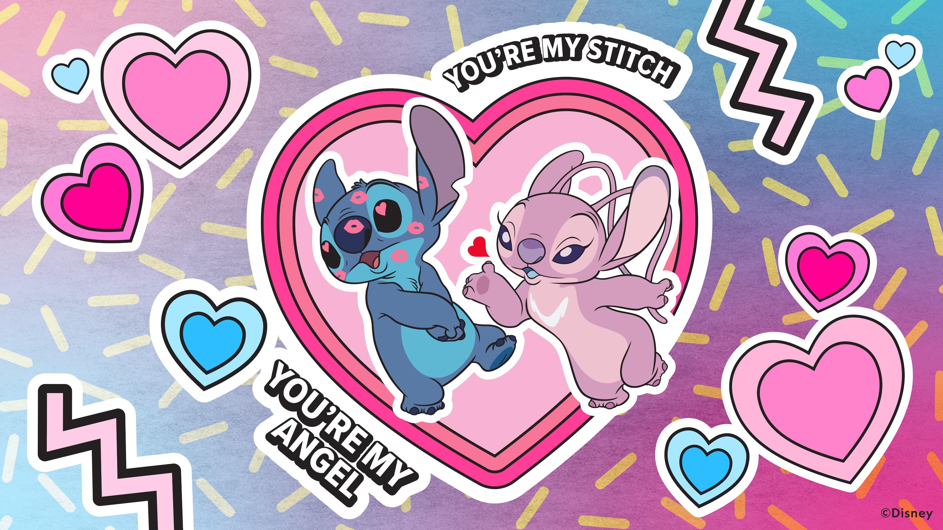  Free Download Valentines Day Stitch And Angel Wallpaper DesktopiPad 