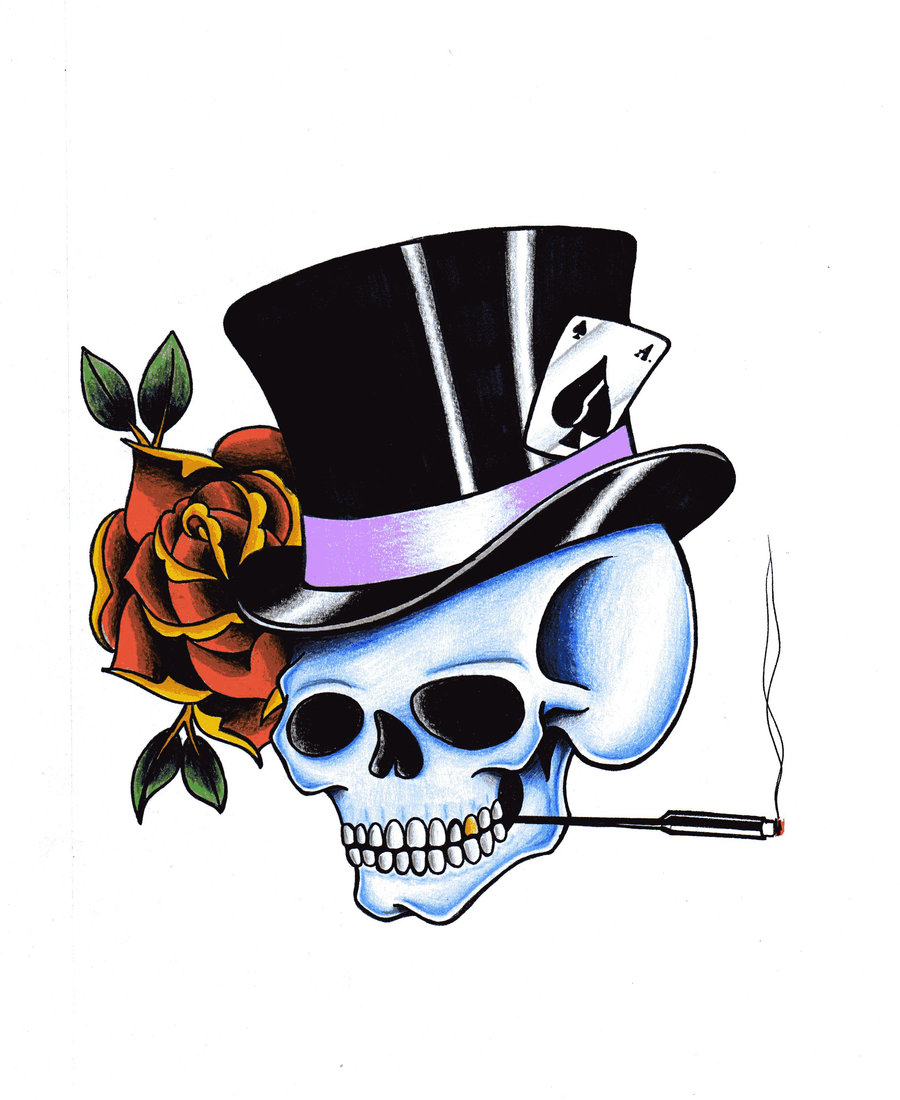 Skull With A Top Hat By Jmcquade111