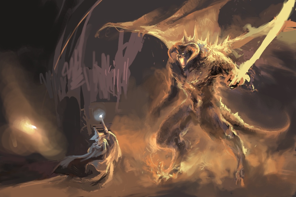 Gandalf And Balrog By Niuner